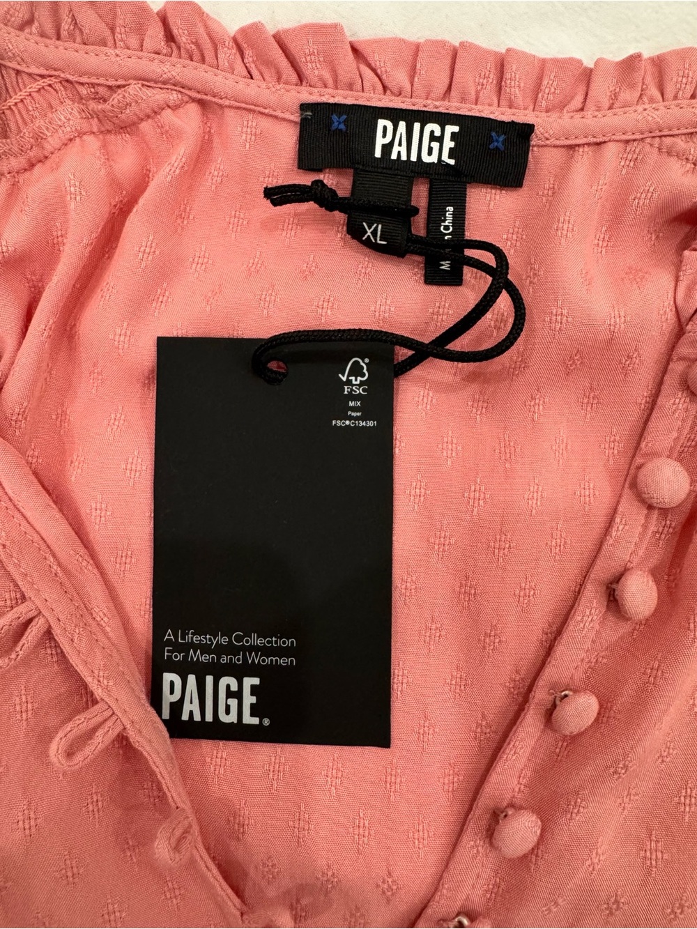 PAIGE Dusty Rose V-Neck Flutter Sleeve Blouse - Picture 7 of 9